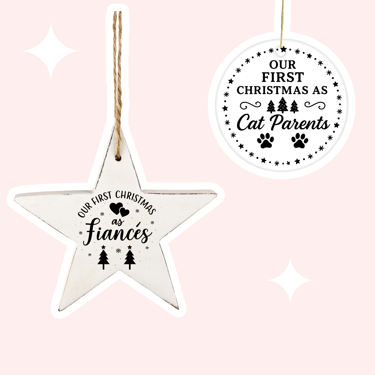 Our First Christmas Ornament SVG Bundle, Christmas Ornament SVG for Cricut, First Christmas in New Home Engaged Baby Parents Svg, Digital Download