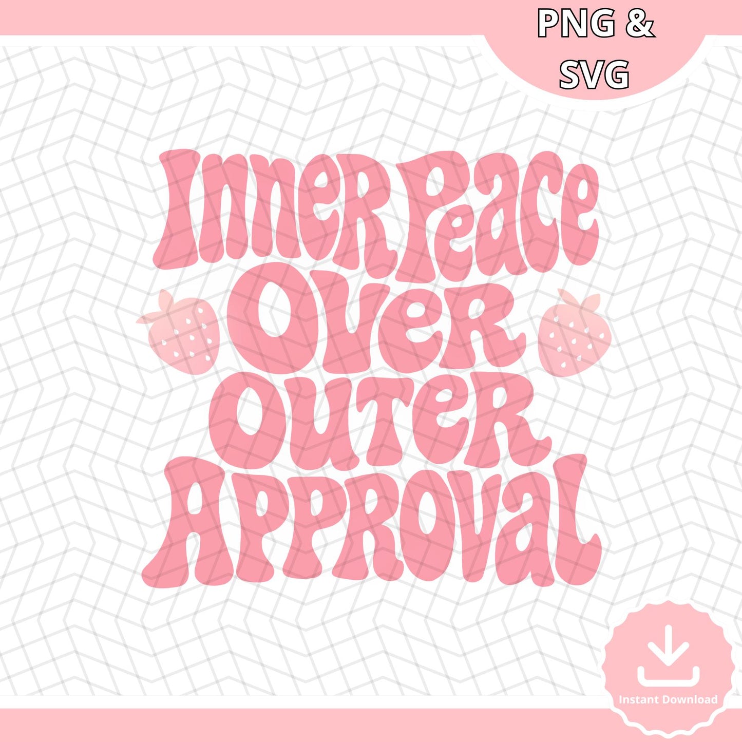 Inner Peace Quote SVG: Groovy Mental Health Affirmation (Digital Download)