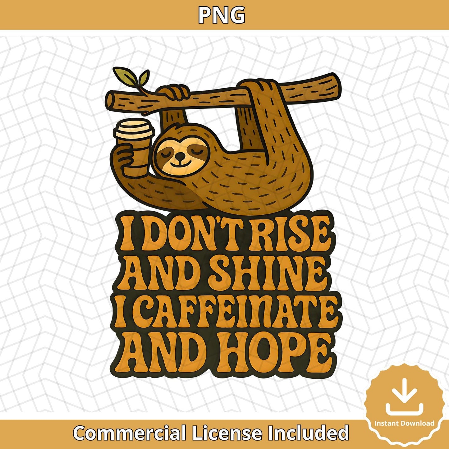 Funny Sloth Coffee Quote SVG: Lazy Morning Design (Digital Download)