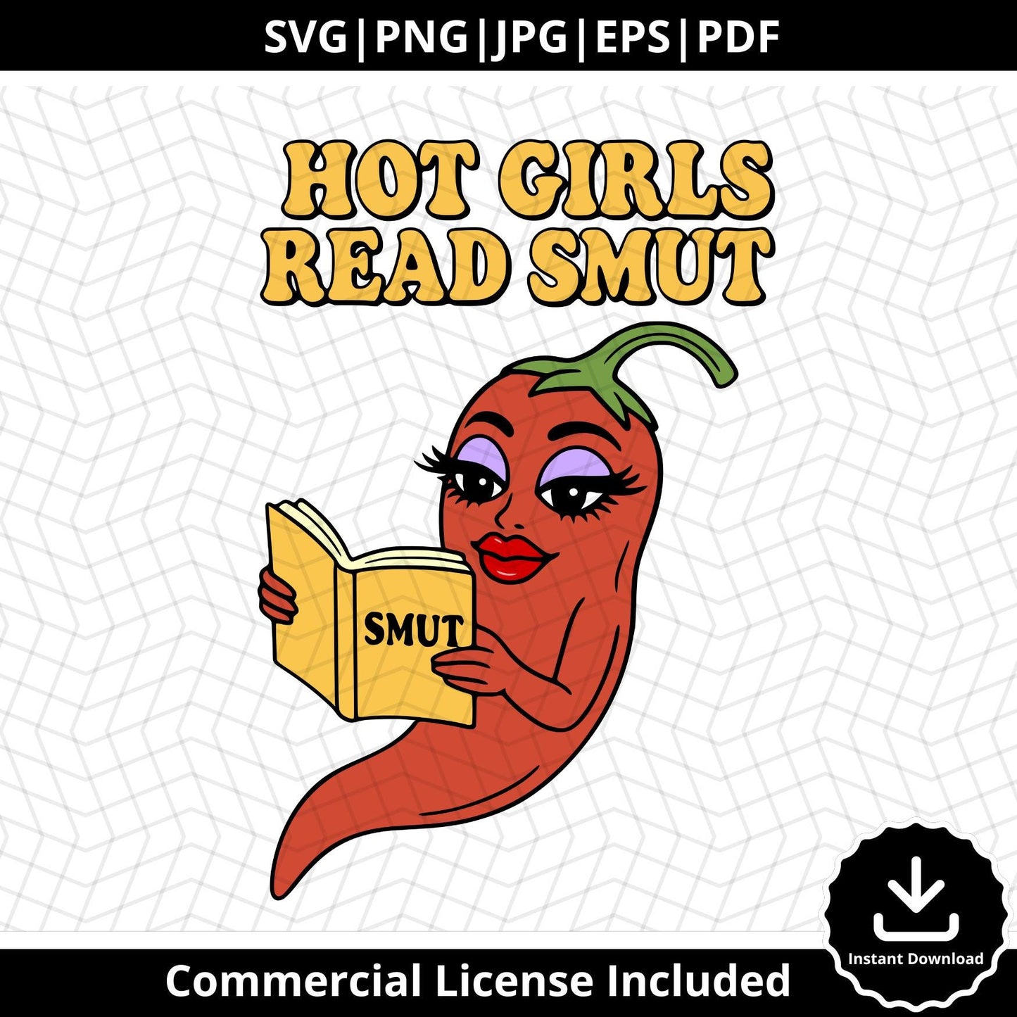Hot Girls Read Smut SVG: Spicy Book Lover Clipart (Digital Download)