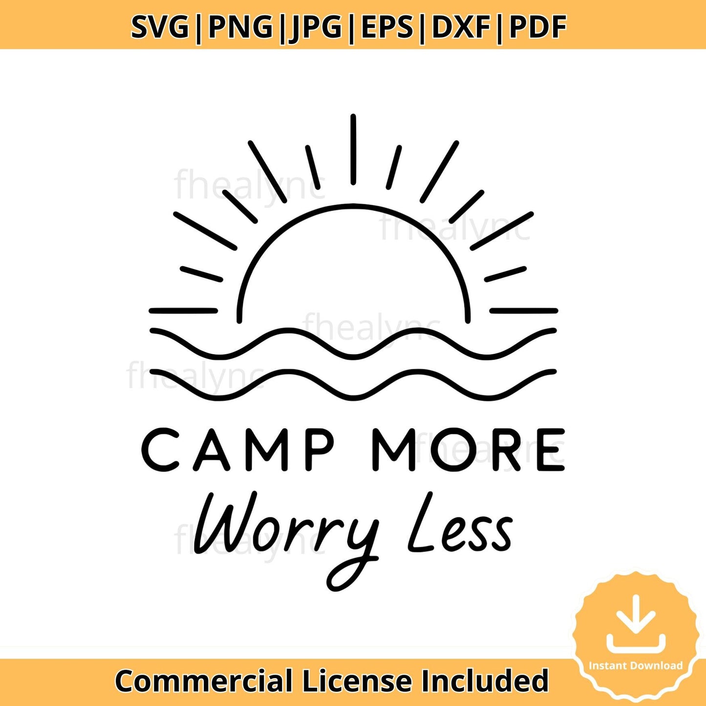Camp More Worry Less SVG: Camping Quote Cut File (Digital Download)