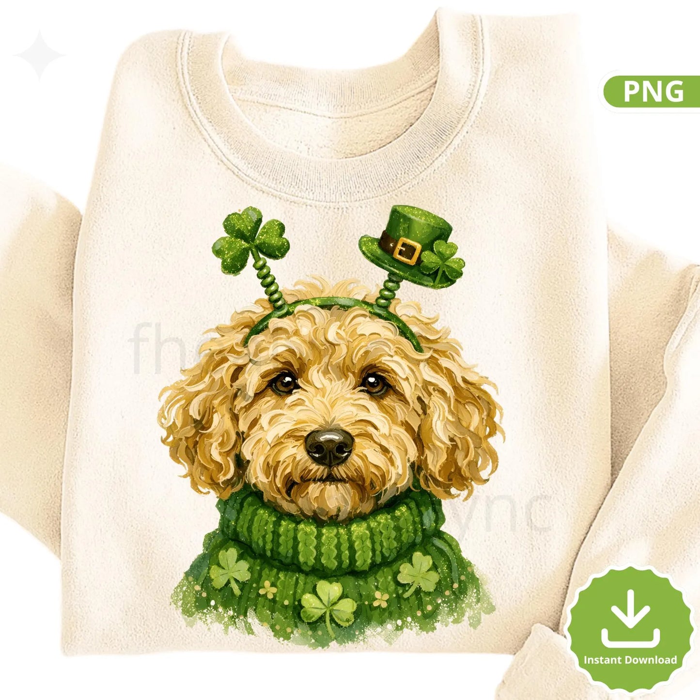 St Patrick’s Day Dog PNG, Lucky Dog with Shamrock Hat, Irish Puppy Clipart, St Patricks Dog Sublimation, Cute Dog PNG (Digital Download)