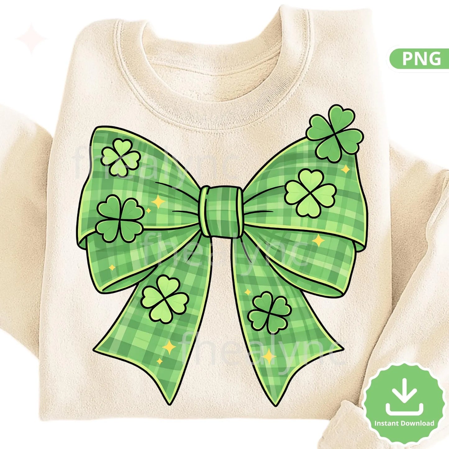St Patrick’s Day Clover Bow PNG, Green Gingham Shamrock Bow Clipart, Lucky Bow Sublimation Design, St Paddy’s Day PNG (Digital Download)