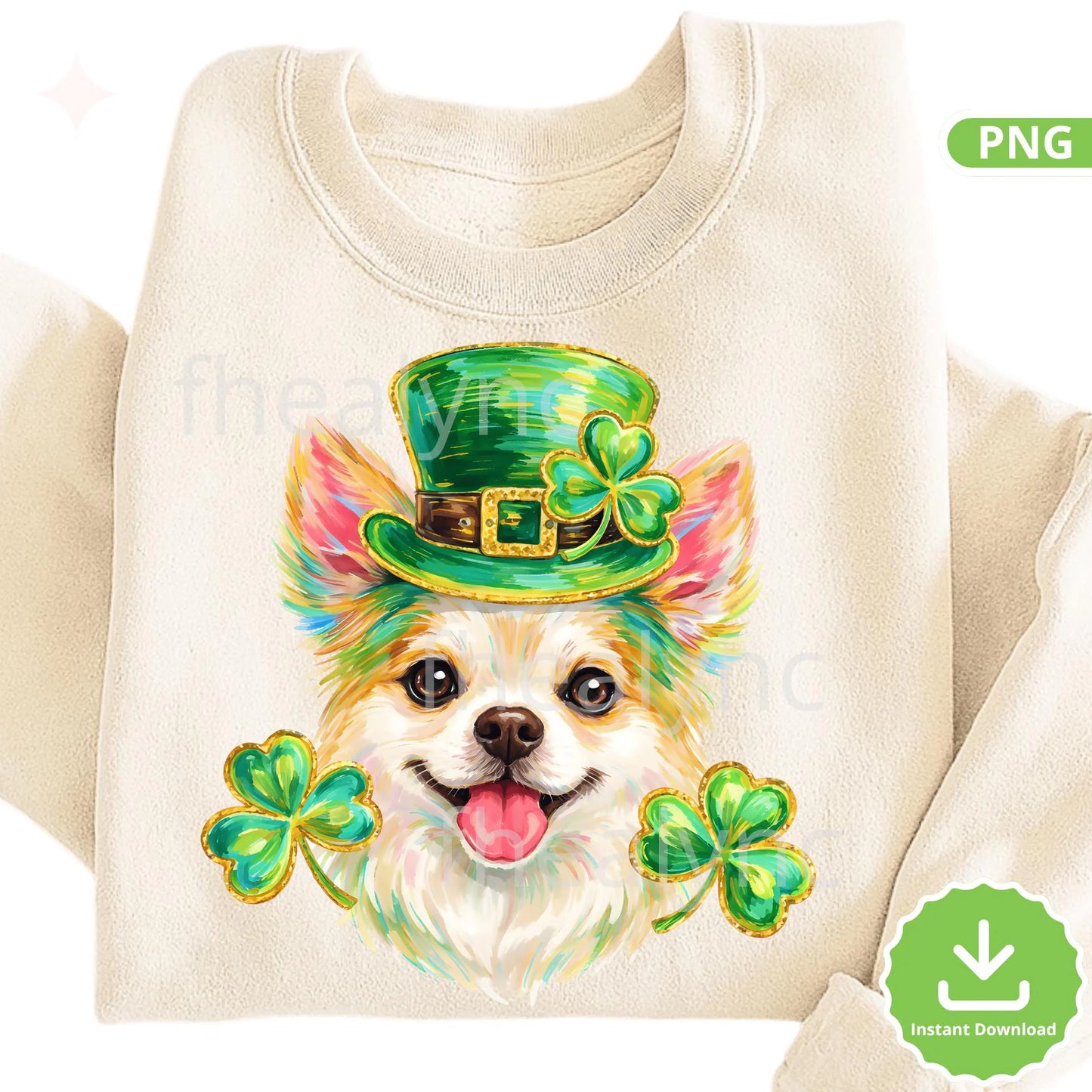 St Patrick’s Day Dog PNG, Lucky Shamrock Puppy Clipart, Leprechaun Dog Hat Design, Cute Irish Dog PNG for Sublimation (Digital Download)