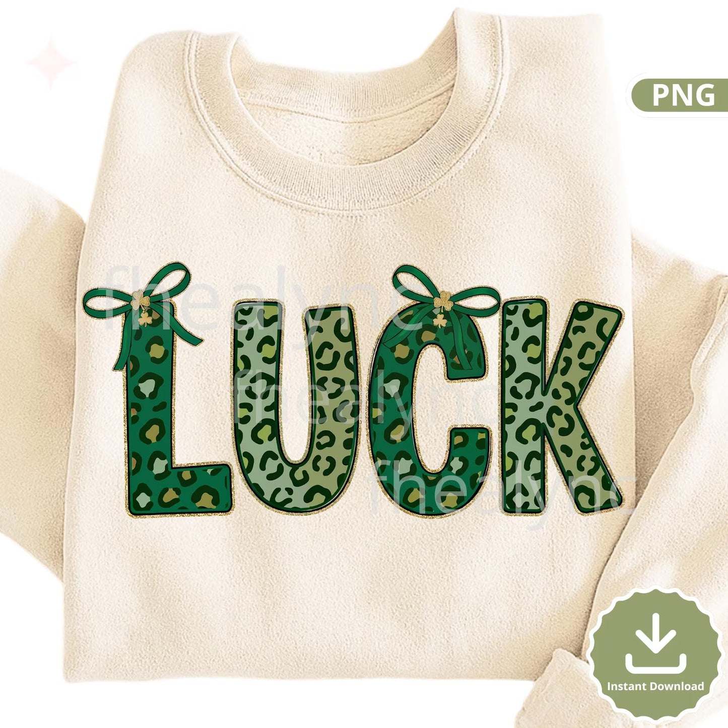 Luck Leopard Print PNG, St Patrick’s Day Green Bow Design, Luck Shirt Sublimation, Saint Patricks Day PNG (Digital Download)