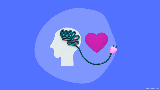 Conceptual illustration of a brain wired to a heart, symbolizing habits of self love and emotional well-being.