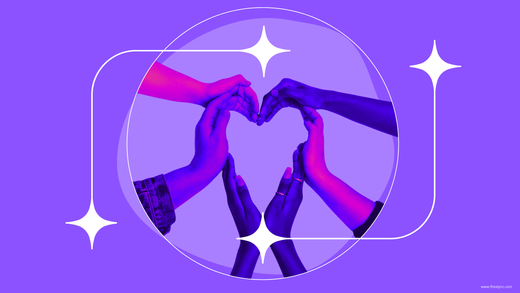 Hands forming a heart shape, symbolizing the idea of 'Why self love is the best love,' set against a vibrant purple background.