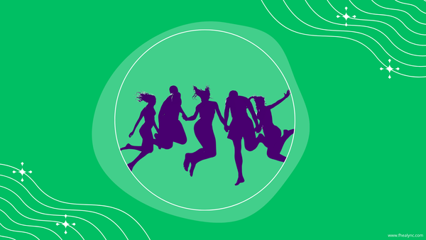 Group of teens jumping and holding hands, symbolizing self-love for teens through friendship, joy, and self-expression.