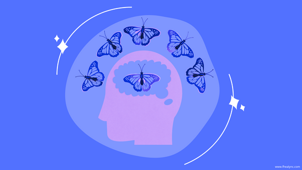A human head silhouette with butterflies symbolizing the importance of self-love without self-awareness.