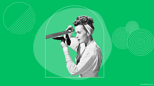 An illustration of a woman measuring her face with a ruler, symbolizing the delicate balance between perfectionism and self-love. The image highlights the importance of embracing imperfections while fostering a healthy sense of self-worth.