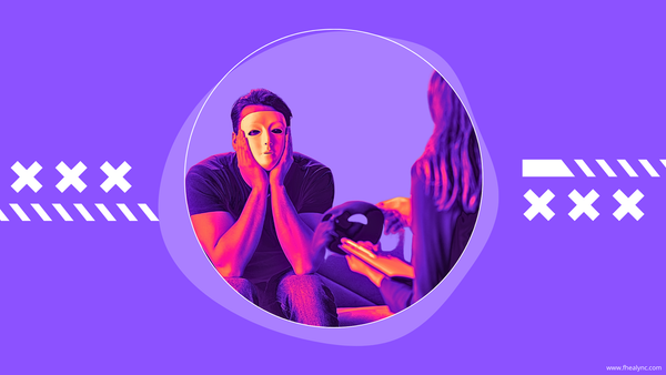 A masked person facing another, symbolizing the contrast between self-love vs narcissism.