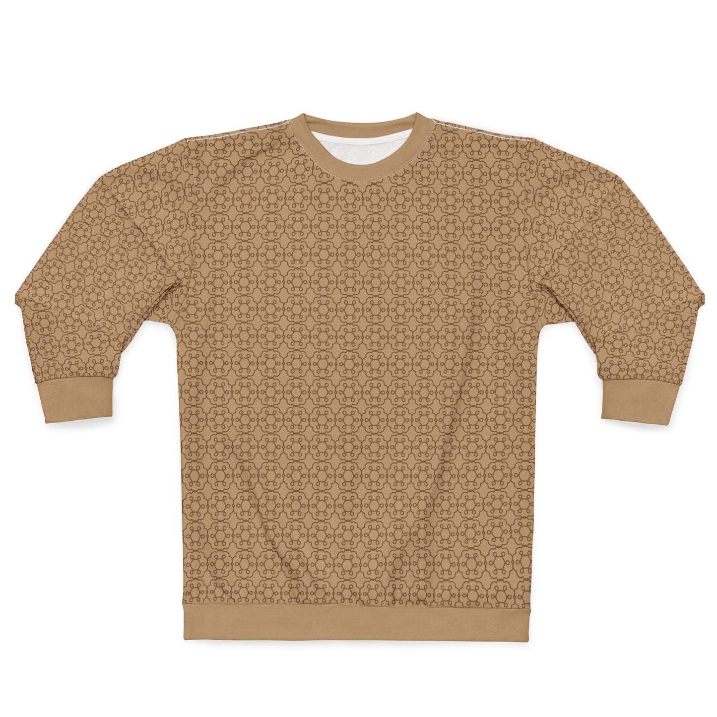 Classic Beige Patterned Unisex Sweatshirt