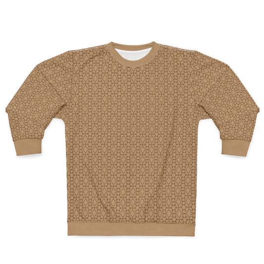 Classic Beige Patterned Unisex Sweatshirt