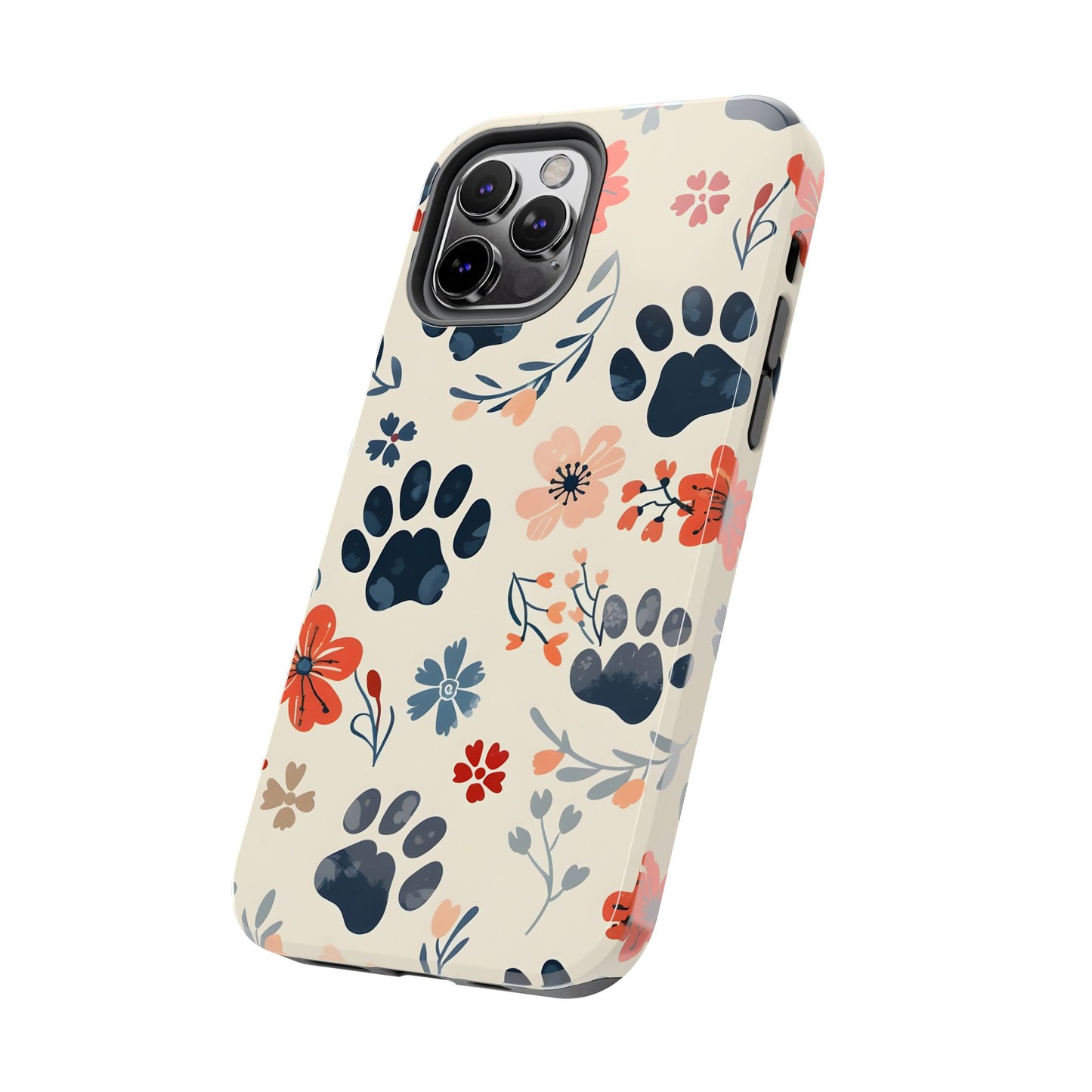 Paws and flowers iPhone Case