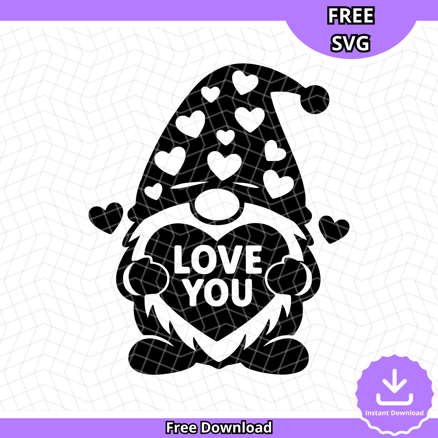 Love You Gnome SVG (Free Download)