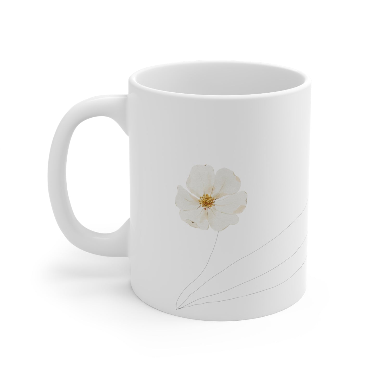 Tasse de 11 oz de fleur d’aquarelle