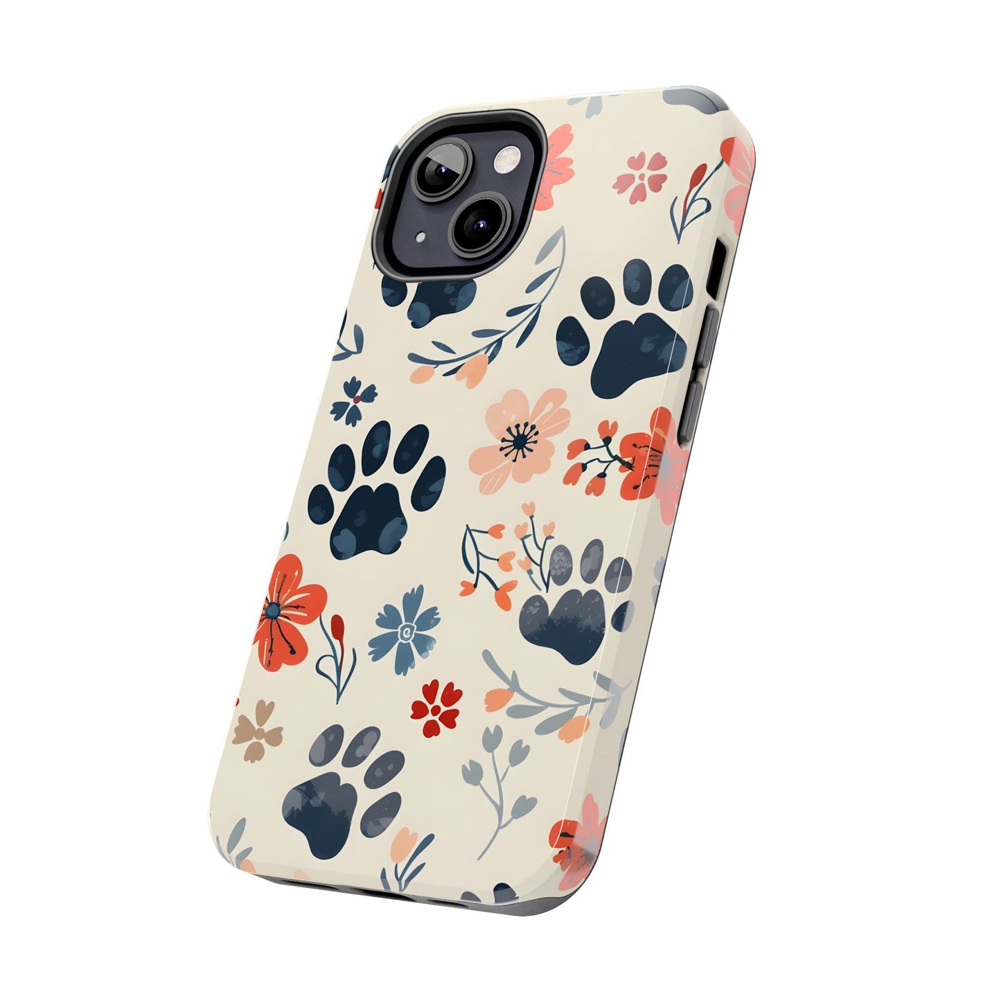 Paws and flowers iPhone Case