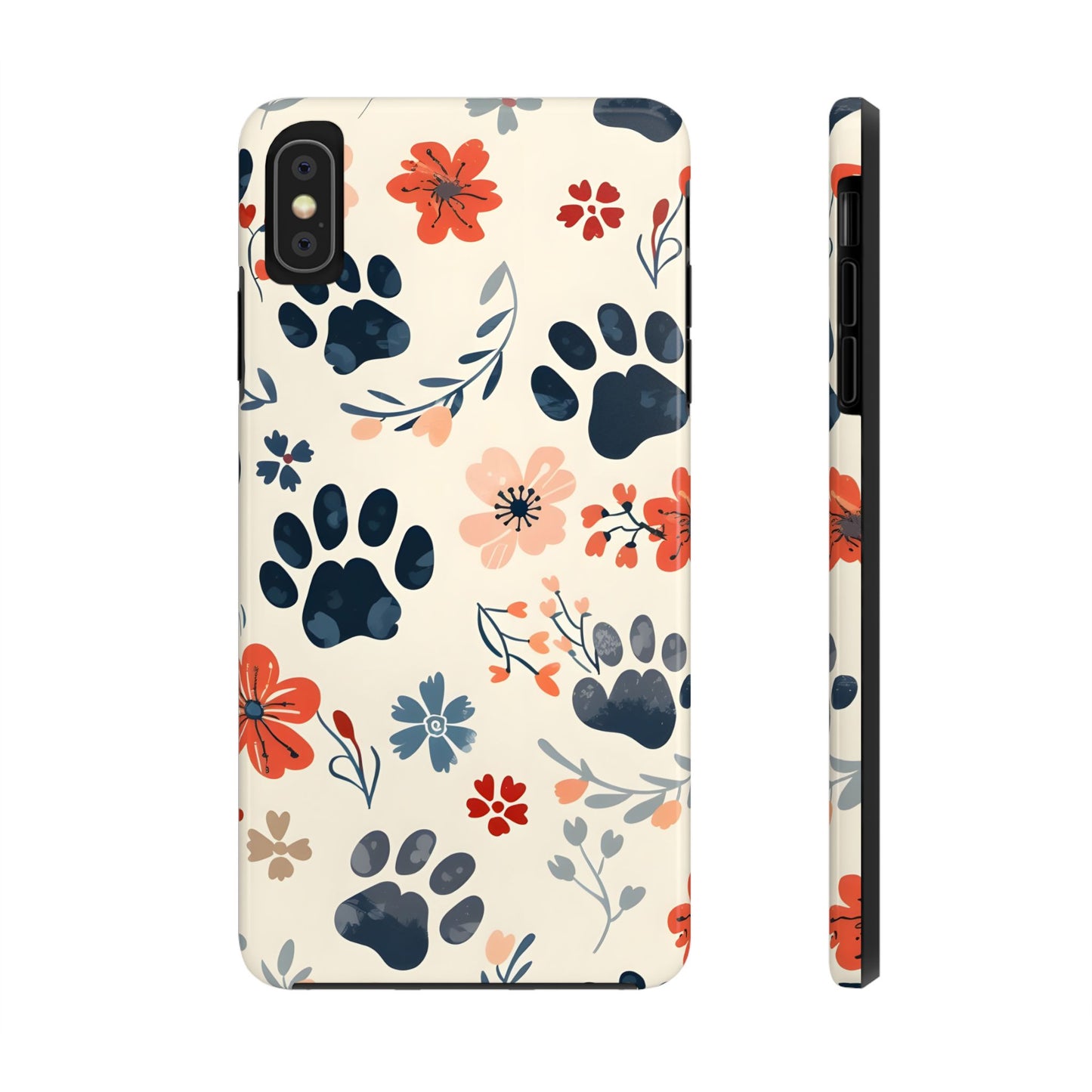 Paws and flowers iPhone Case