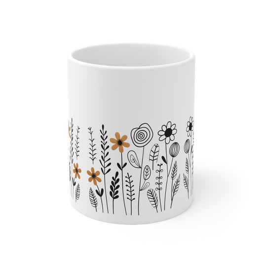 Tasse à motif floral de 11 oz