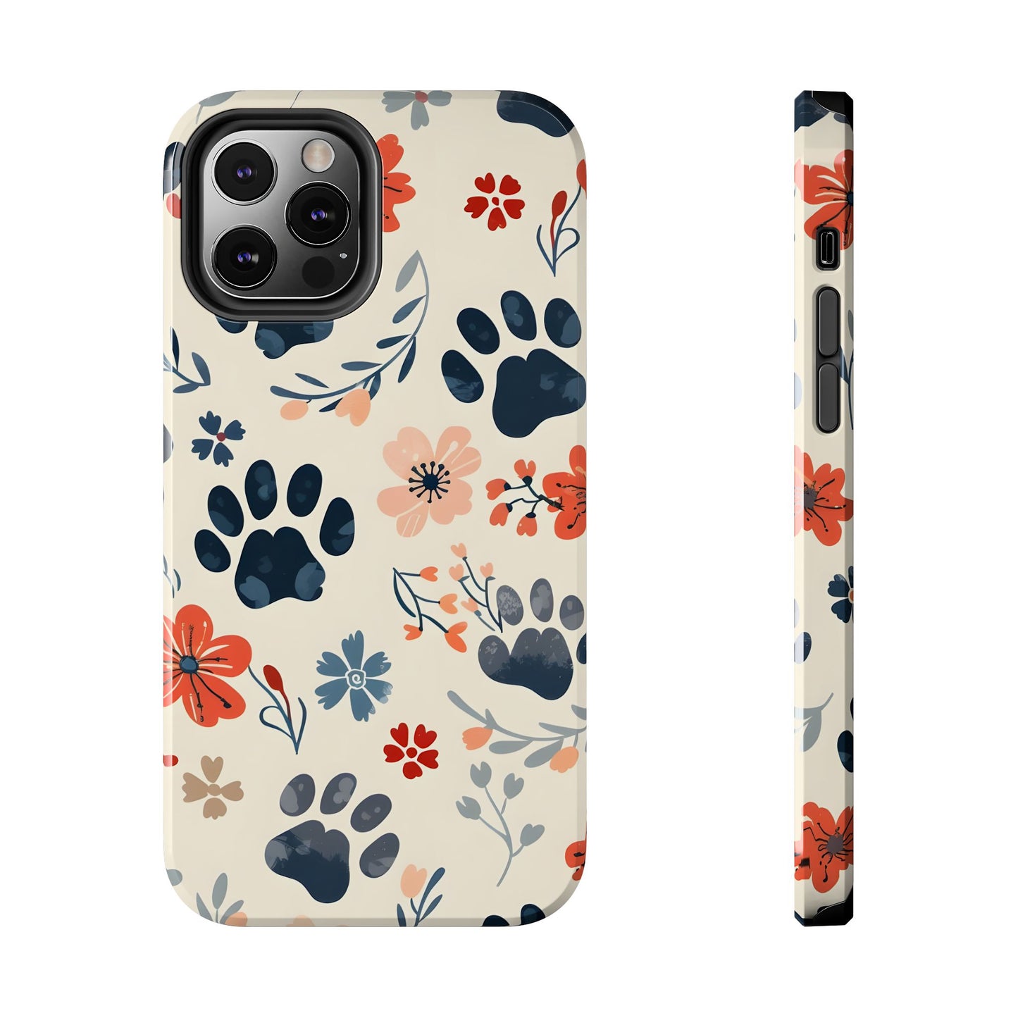 Paws and flowers iPhone Case