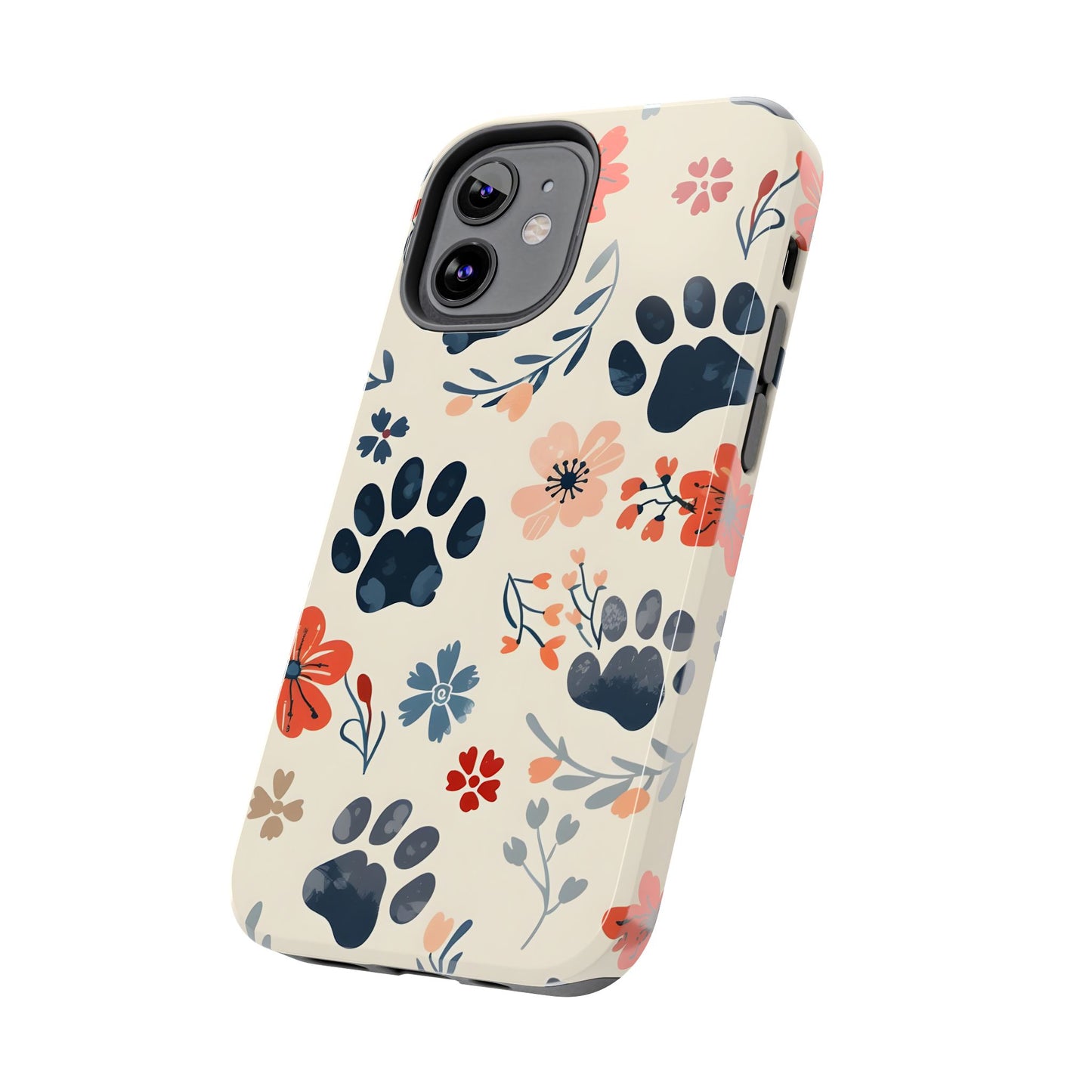 Paws and flowers iPhone Case