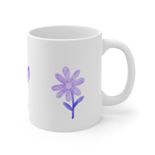Handrawn purple flower 11oz Mug