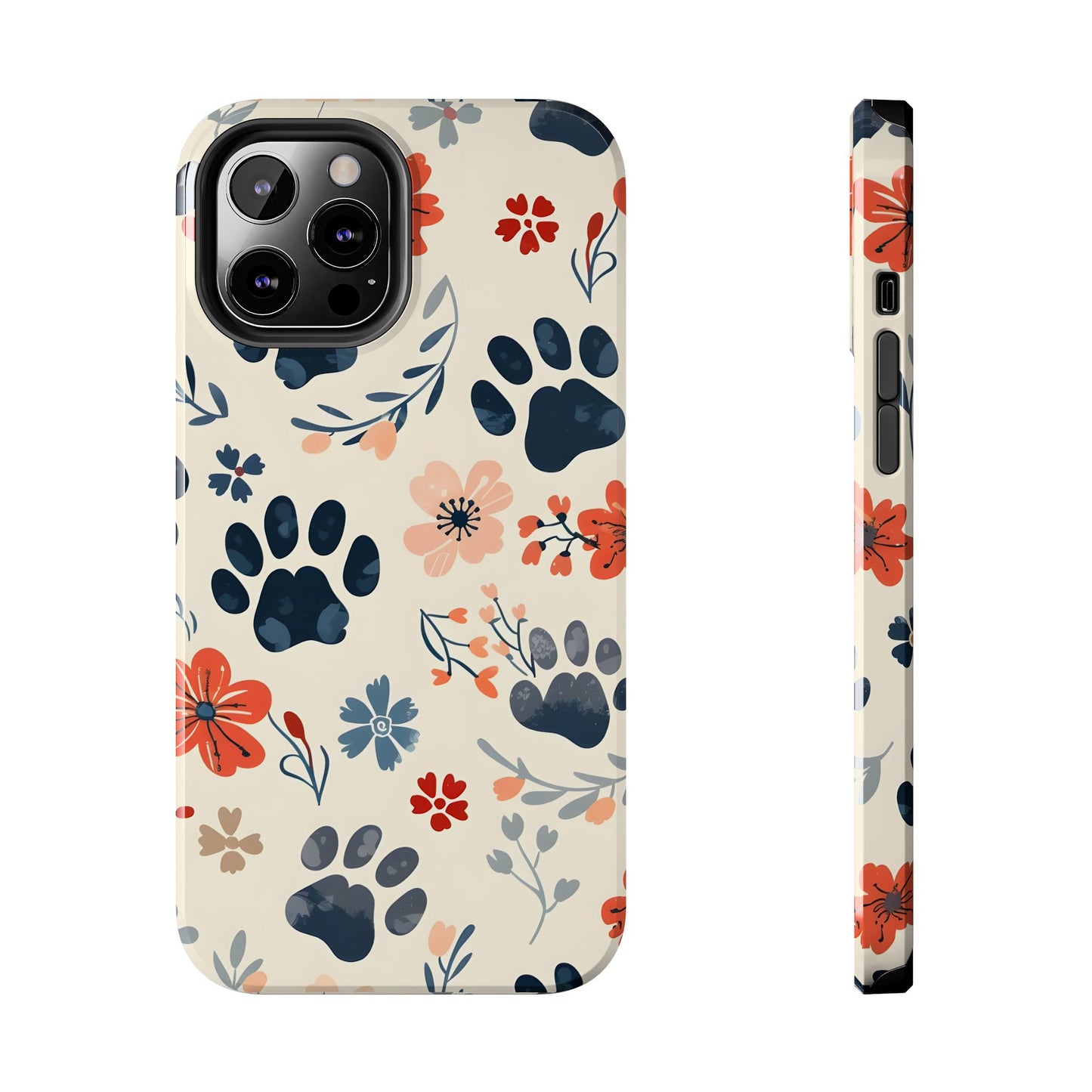 Paws and flowers iPhone Case