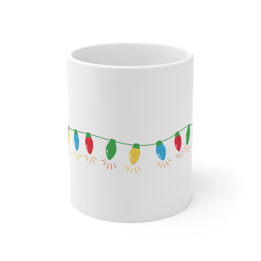 Tasse de 11 oz de lumières colorées de Noël