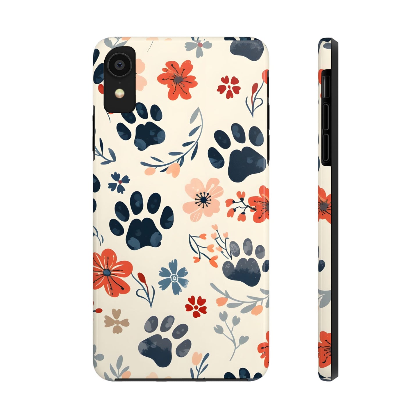 Paws and flowers iPhone Case