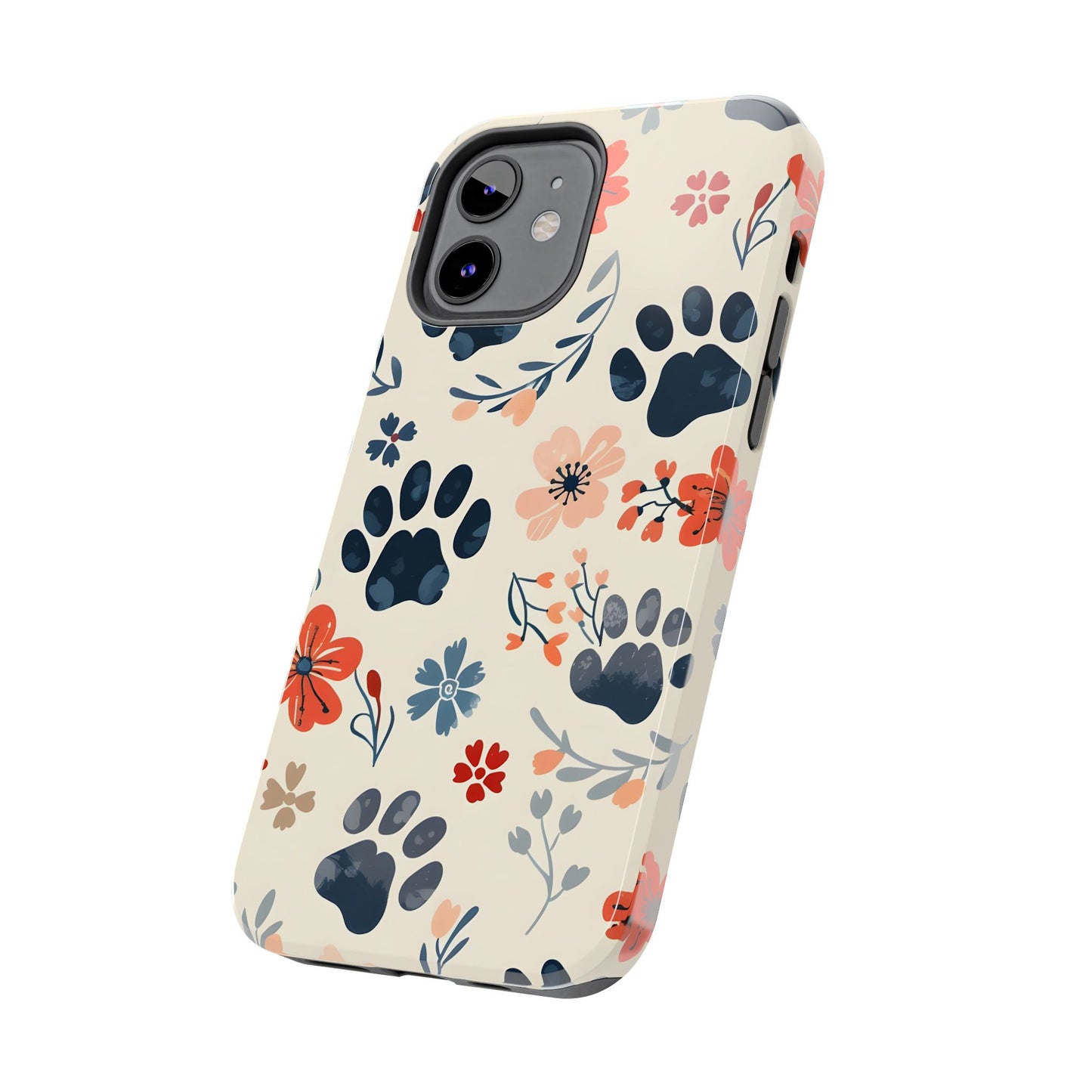 Paws and flowers iPhone Case