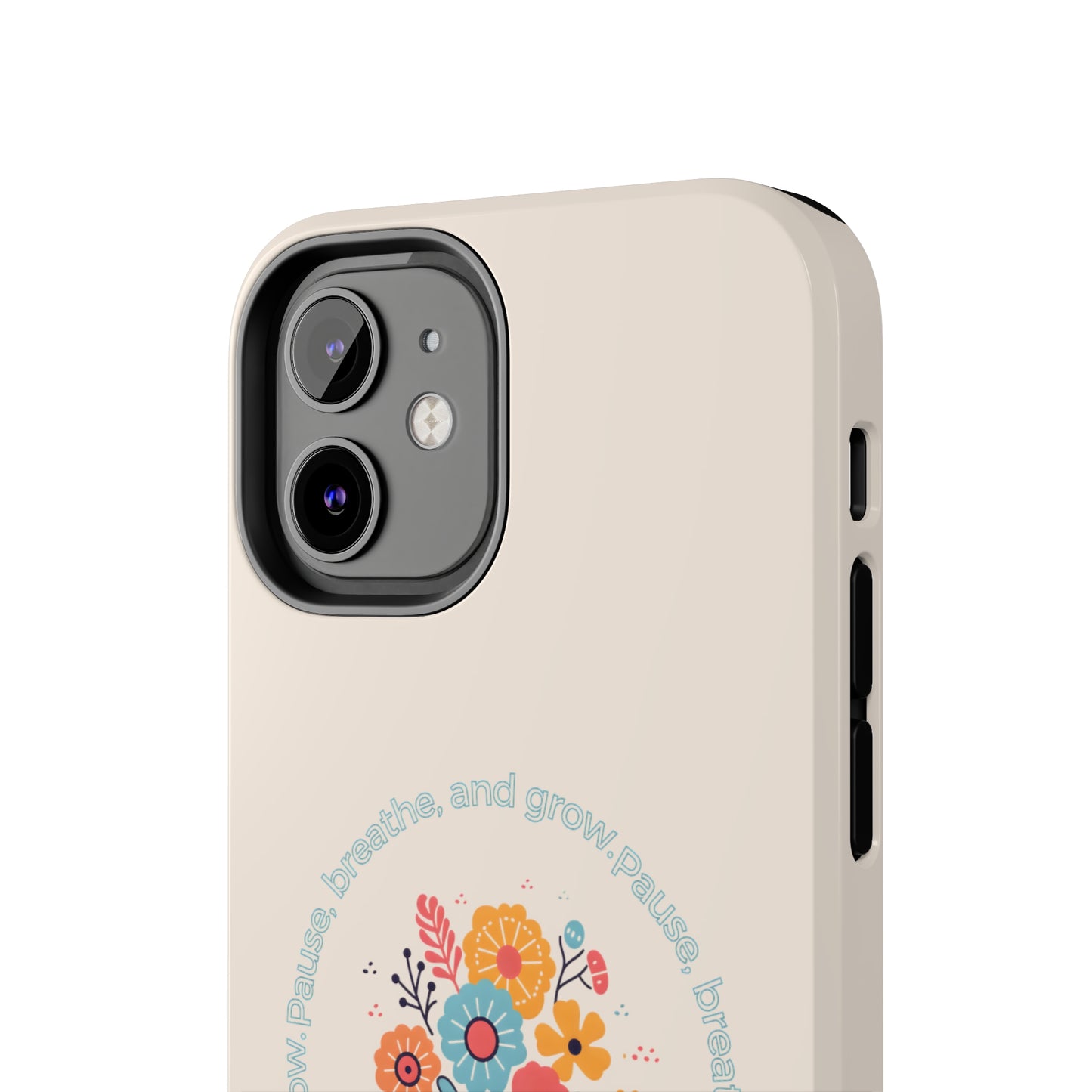 Pausar, respirar y hacer crecer el diseño floral Funda y vinilo para iPhone
