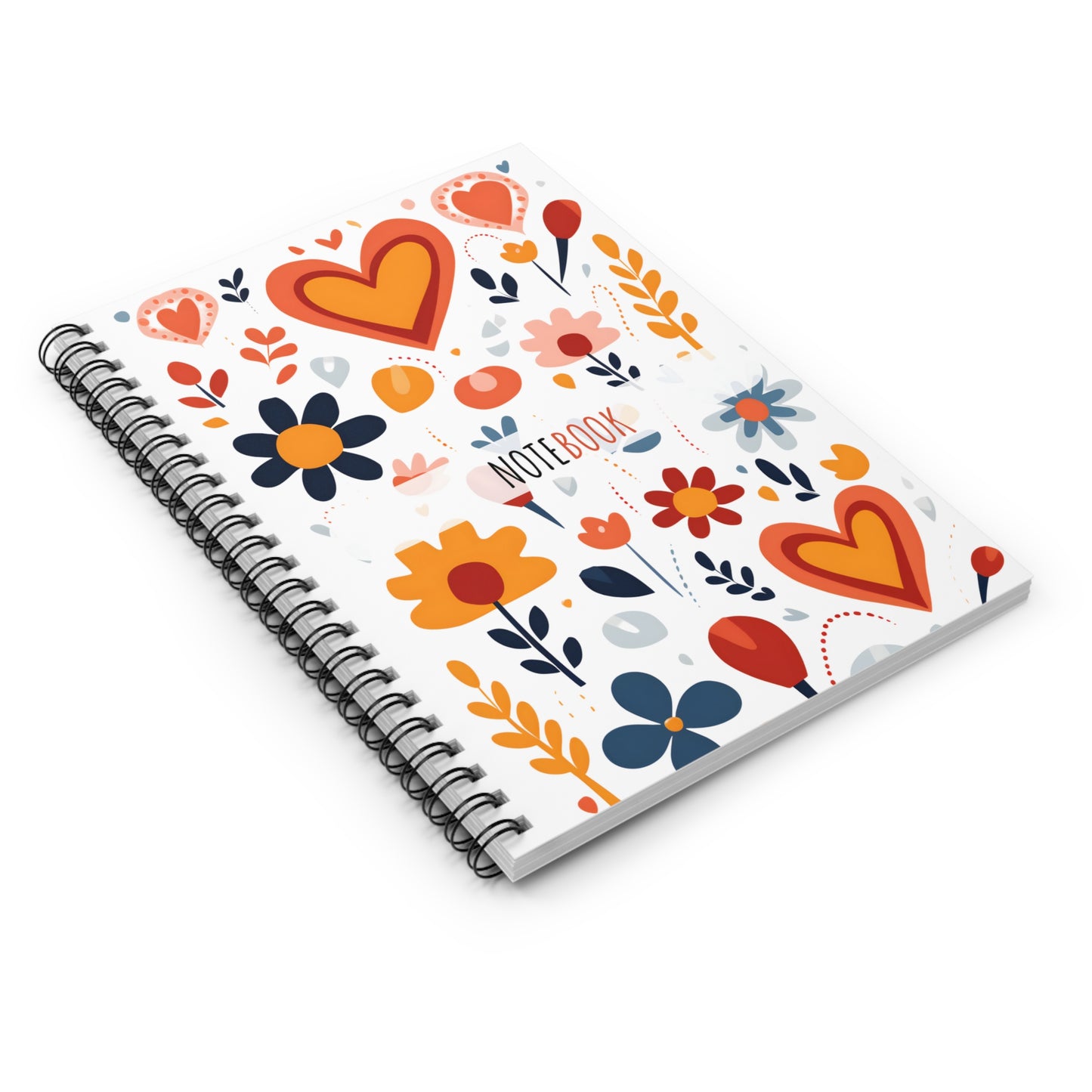 Hearts and Flowers Spiral Notebook