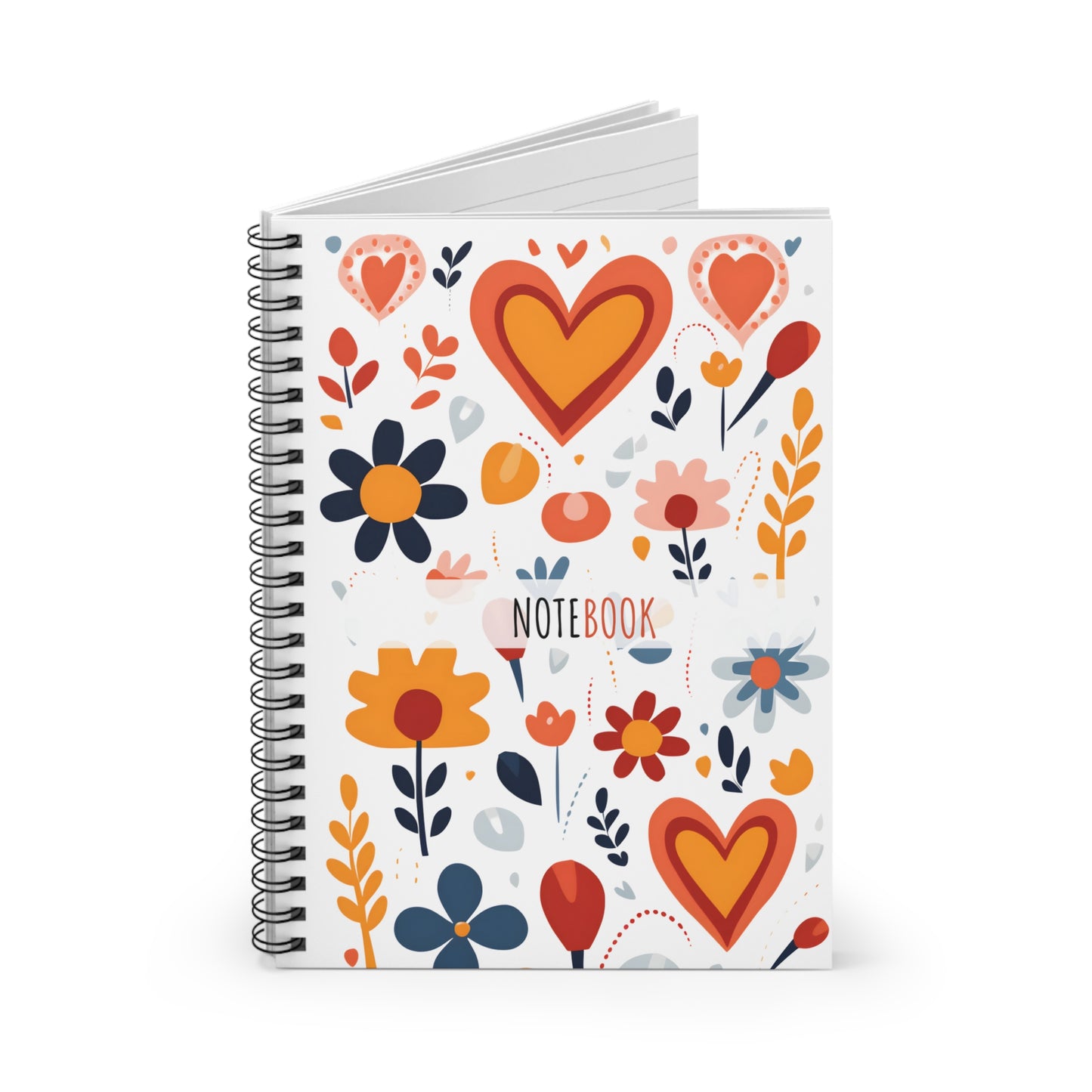 Hearts and Flowers Spiral Notebook