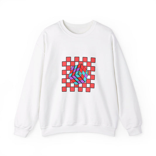 Retro Rubik's Cube Unisex Heavy Blend™ Crewneck Sweatshirt