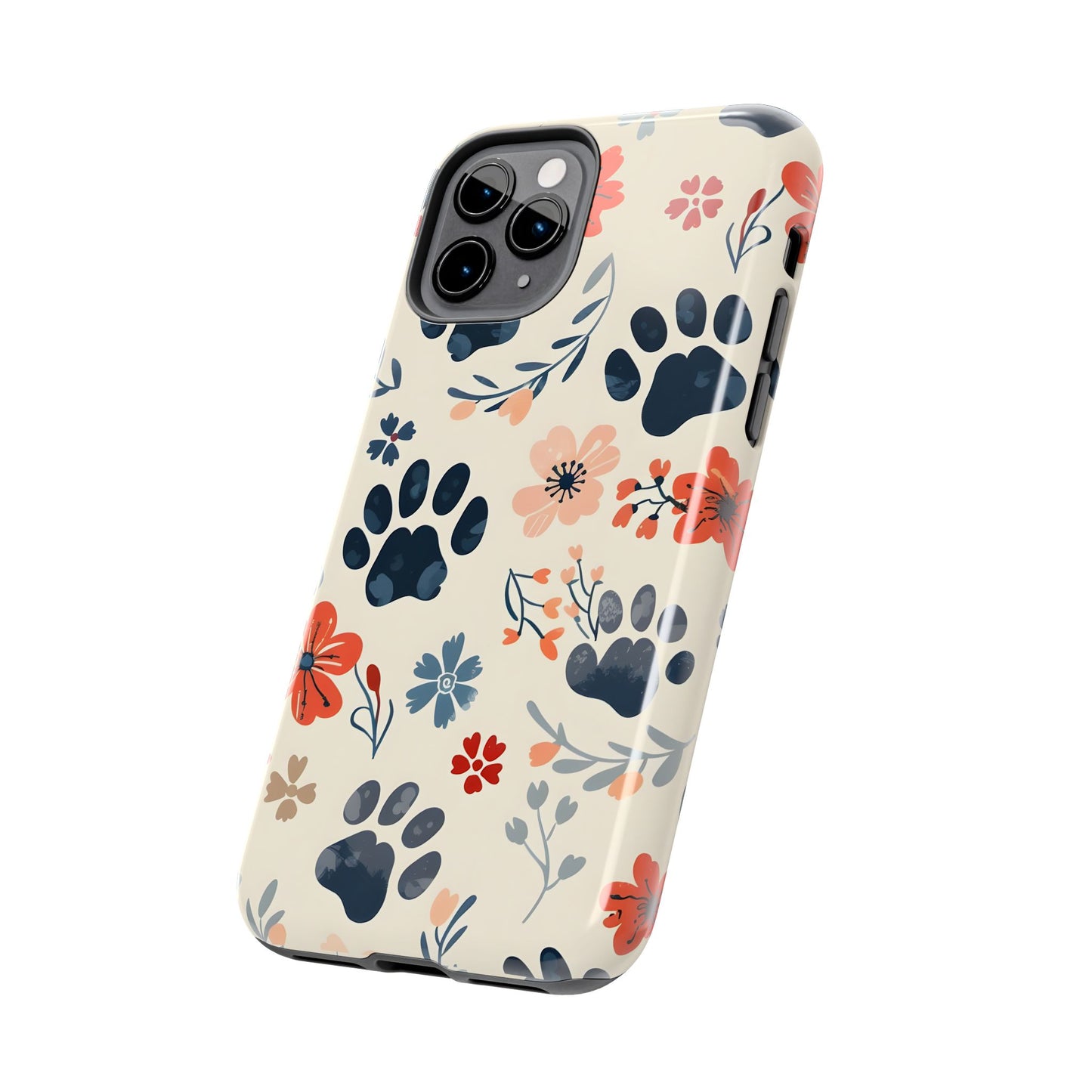 Paws and flowers iPhone Case