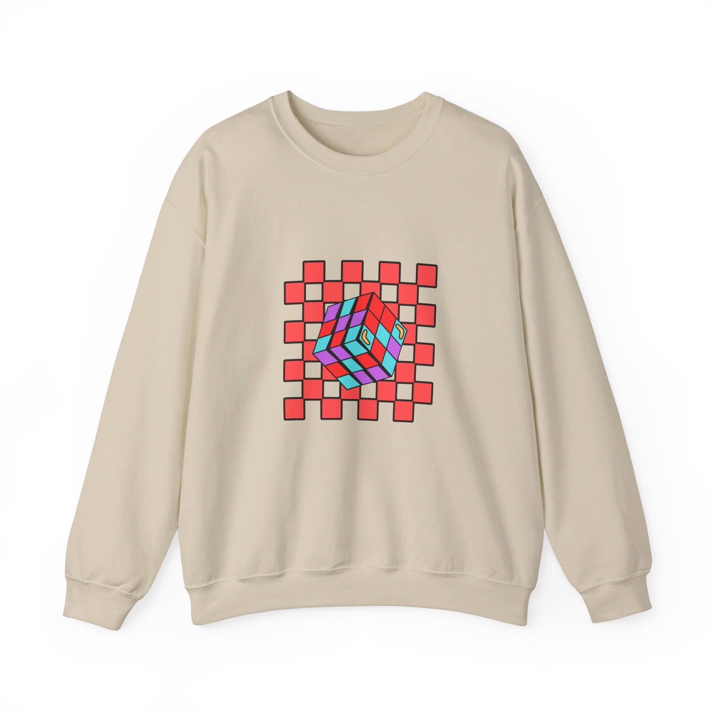 Retro Rubik's Cube Unisex Heavy Blend™ Crewneck Sweatshirt