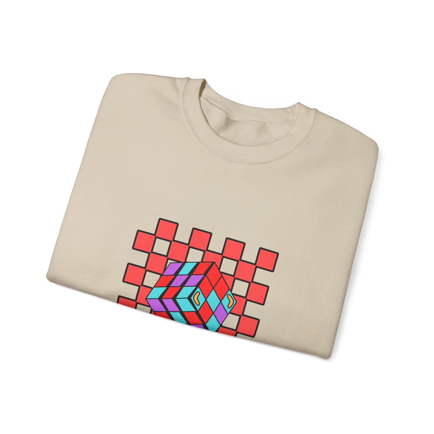 Retro Rubik's Cube Unisex Heavy Blend™ Crewneck Sweatshirt