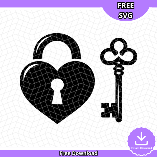 Heart Lock and Key SVG (Free Download)
