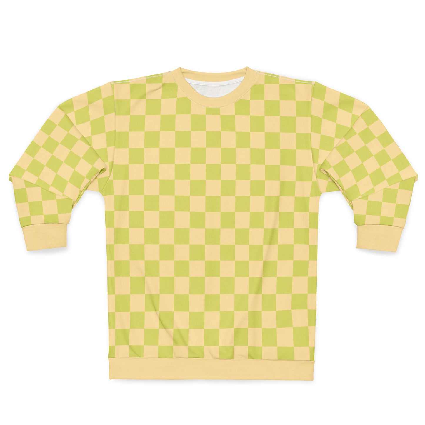 Yellow and Green Checkered Unisex Sweatshirt