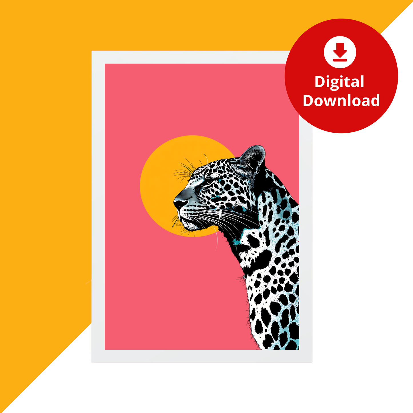 Leopard Sun Digital Poster