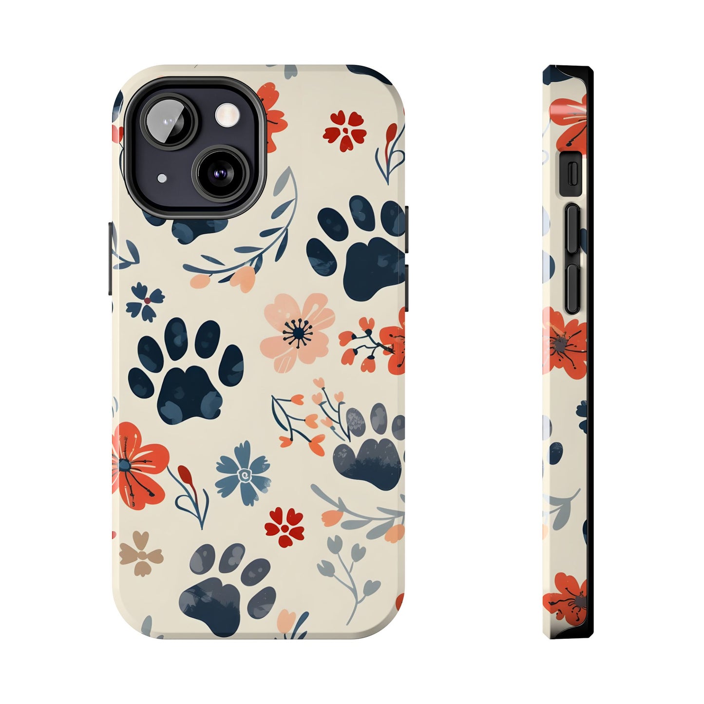 Paws and flowers iPhone Case