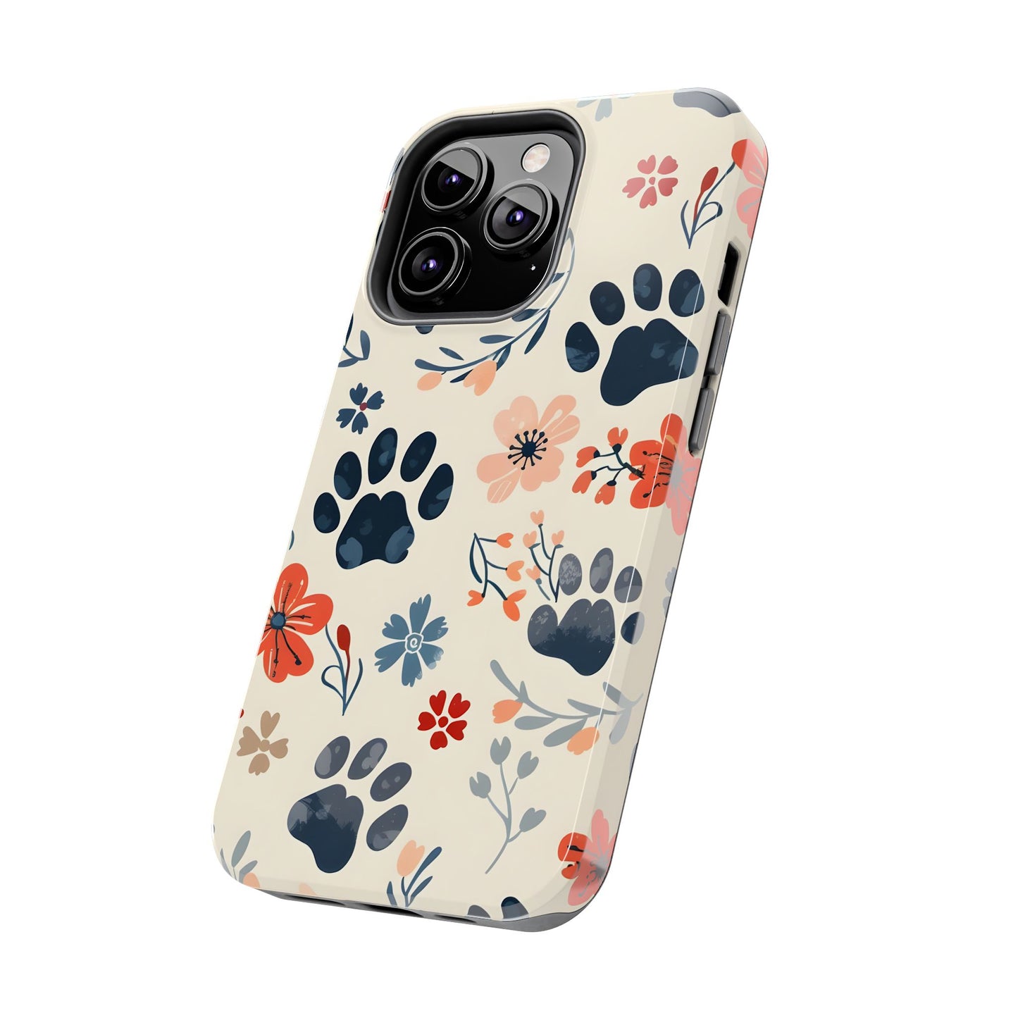 Paws and flowers iPhone Case