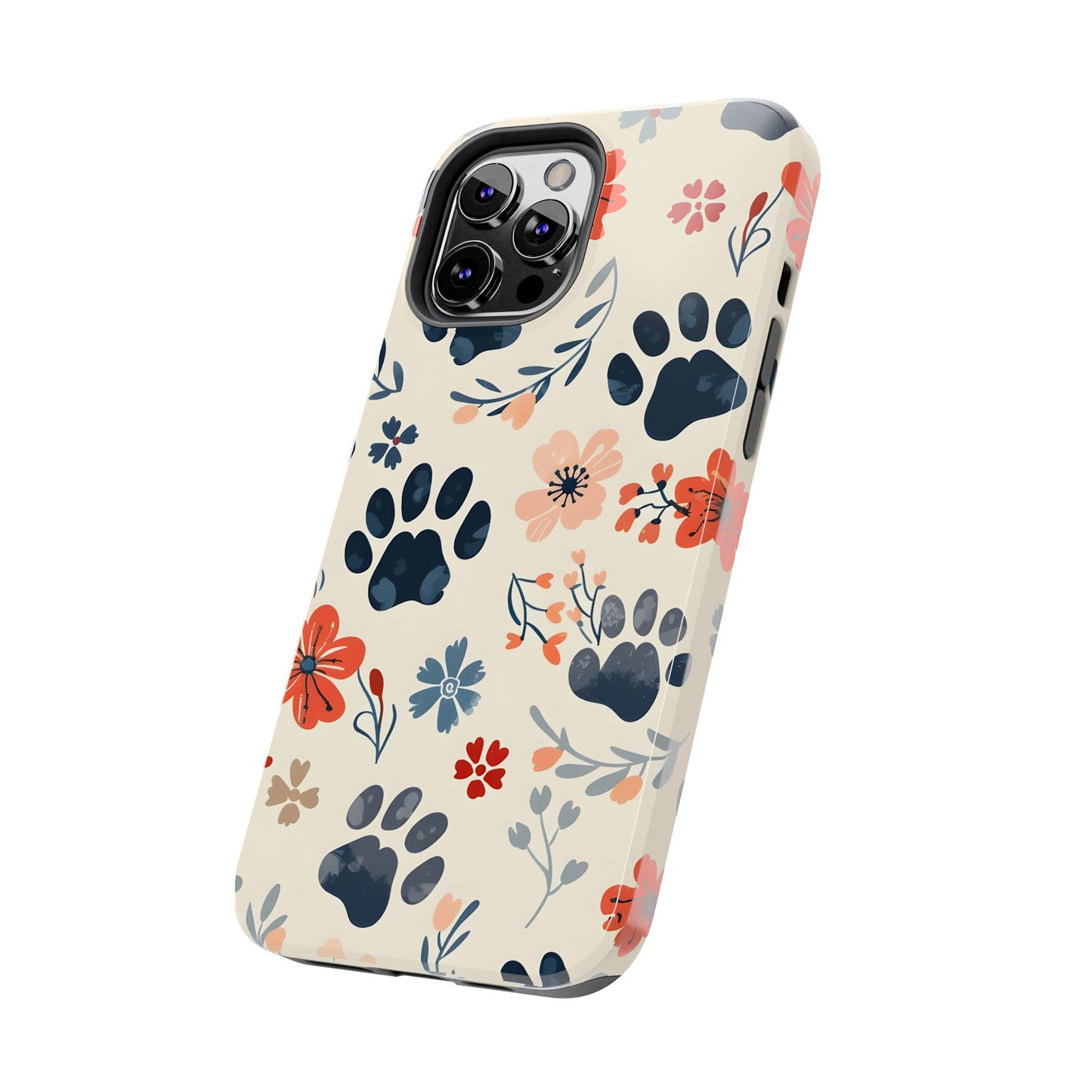 Paws and flowers iPhone Case