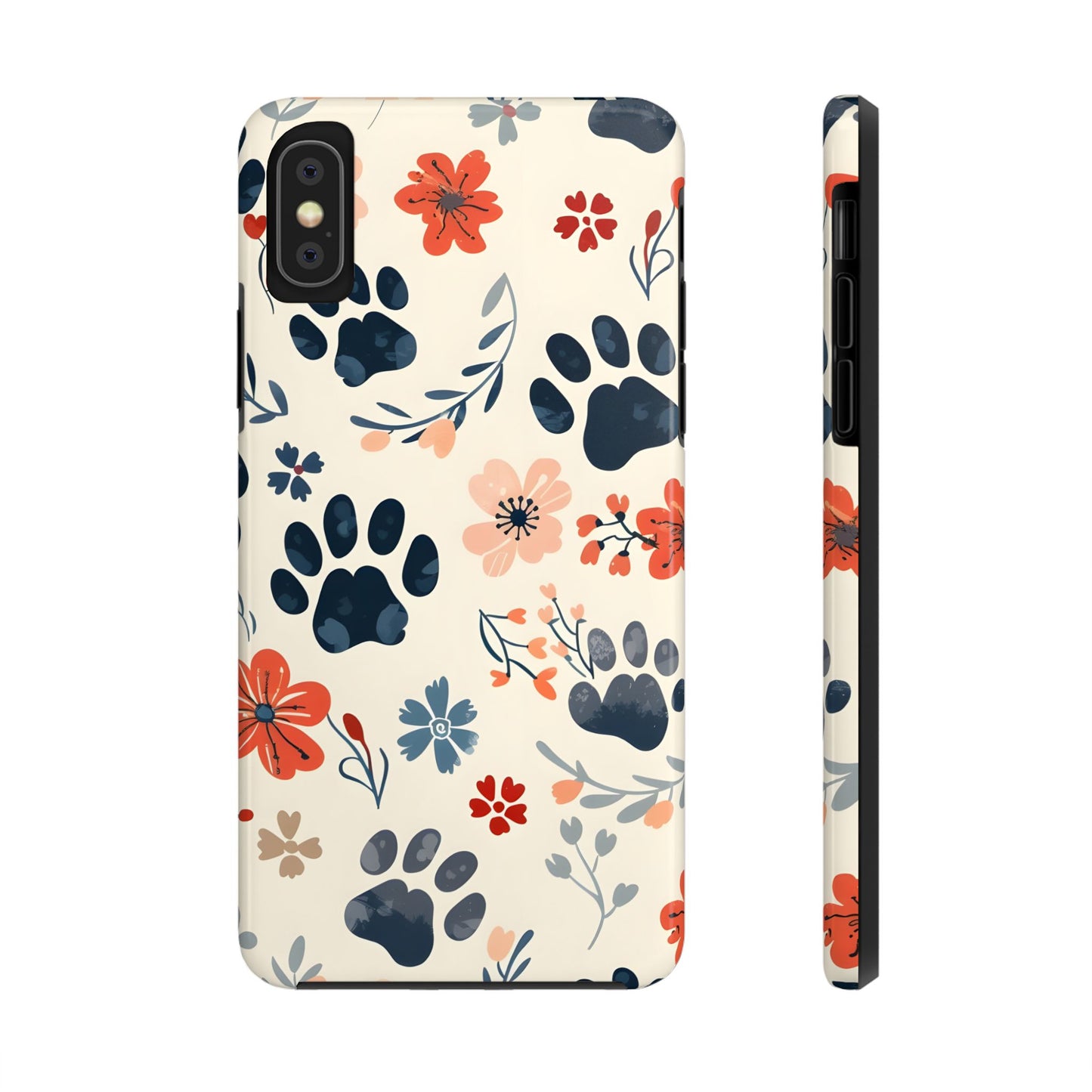 Paws and flowers iPhone Case