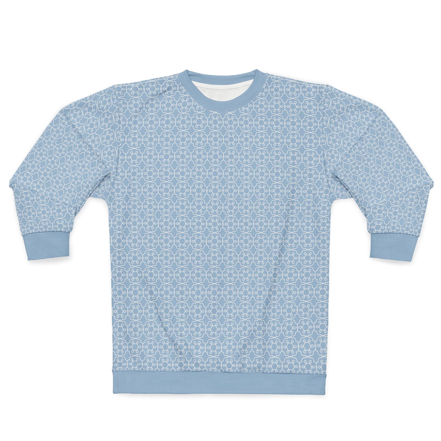 Light Blue Patterned Unisex Sweatshirt