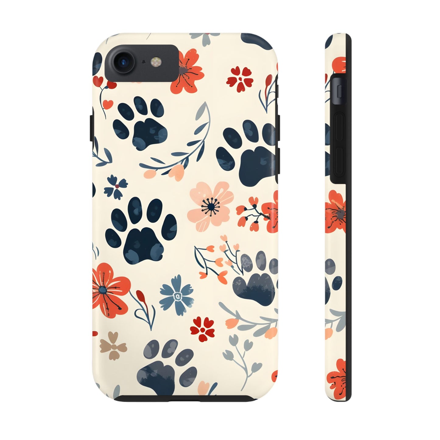 Paws and flowers iPhone Case