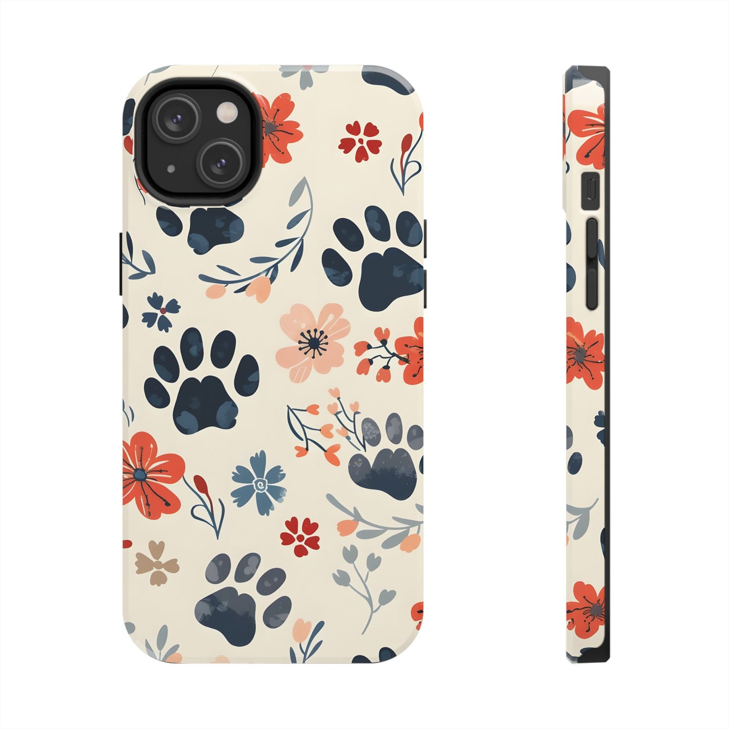 Paws and flowers iPhone Case