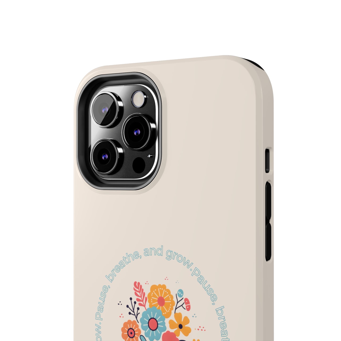 Pausar, respirar y hacer crecer el diseño floral Funda y vinilo para iPhone