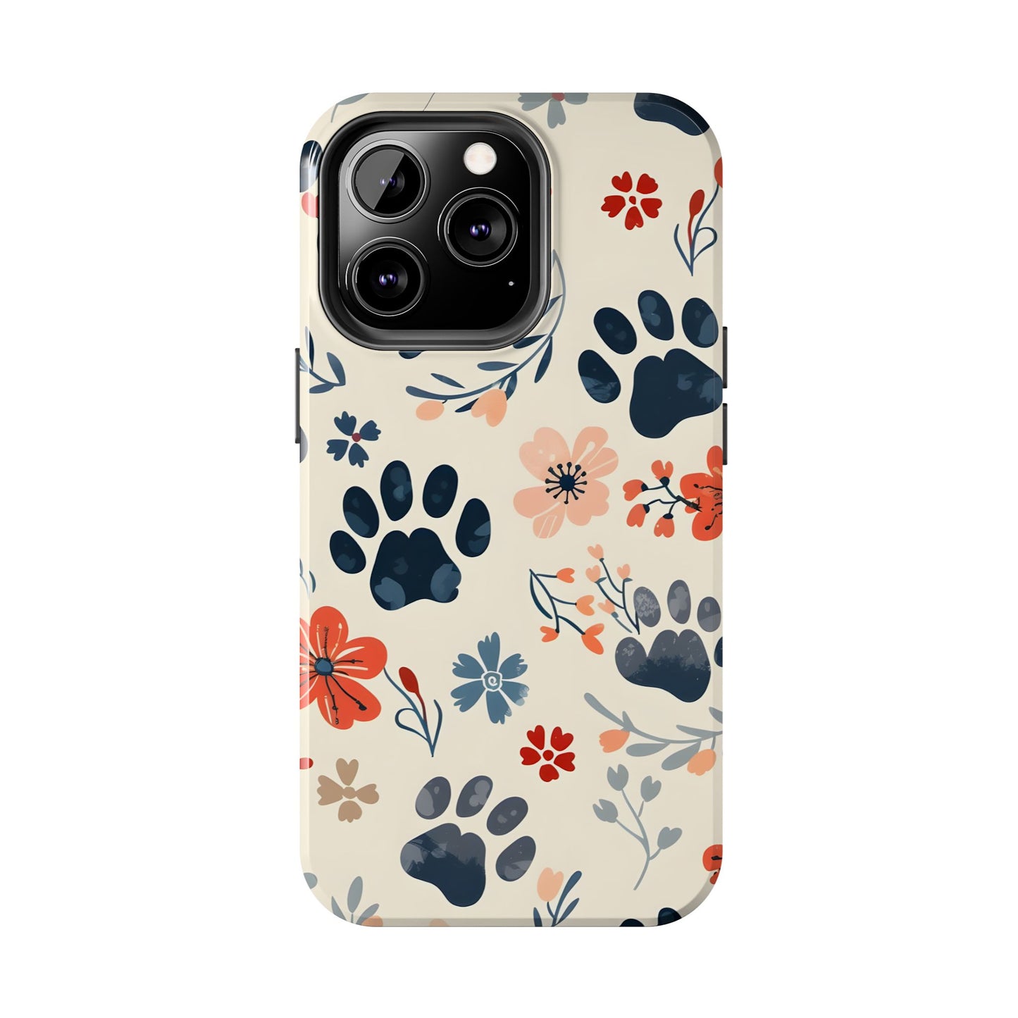 Paws and flowers iPhone Case