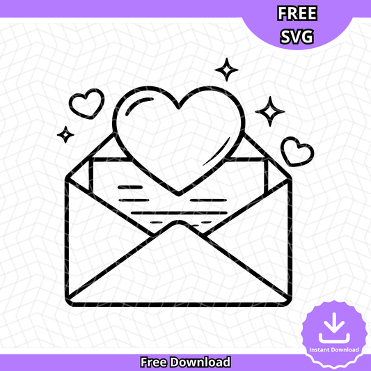 Love Letter Envelope SVG (Free Download)